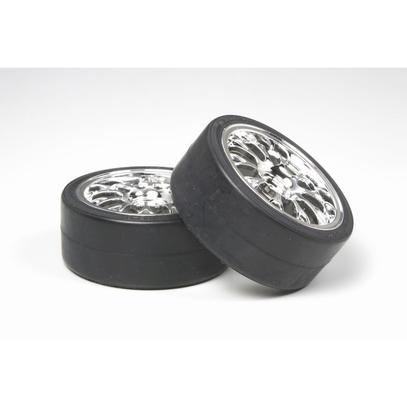 Tamiya – Mesh Wheel w/Drift Tyre 26mm/+2 (2)