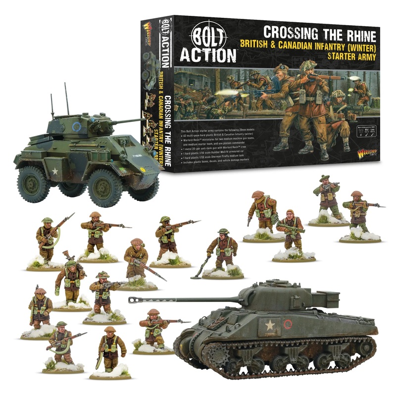Warlord – Bolt Action  British & Canadian Infantry (Winter) Starter Army “Crossing The Rhine”