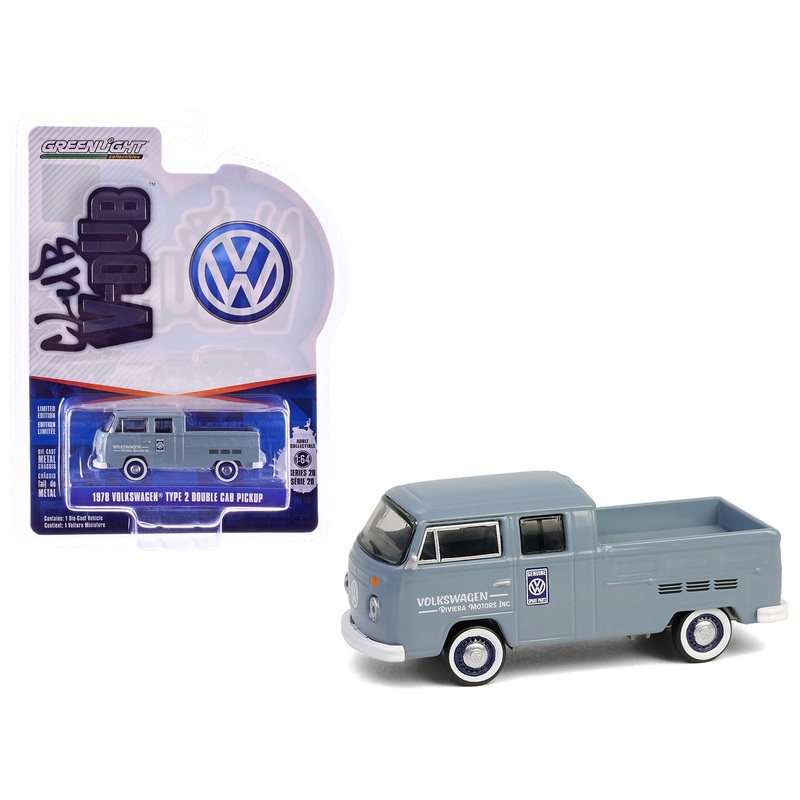1978 Volkswagen Type 2 Double Cab Pickup Truck “Volkswagen Service” Gray “Club Vee-Dub” Series 20 1/64 Diecast Model Car by Greenlight