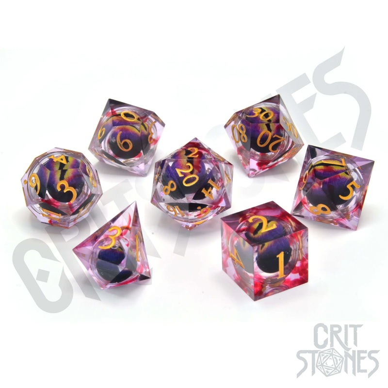CritStones –  Resin RPG Dice Set – Visions of the Void Floating Eye