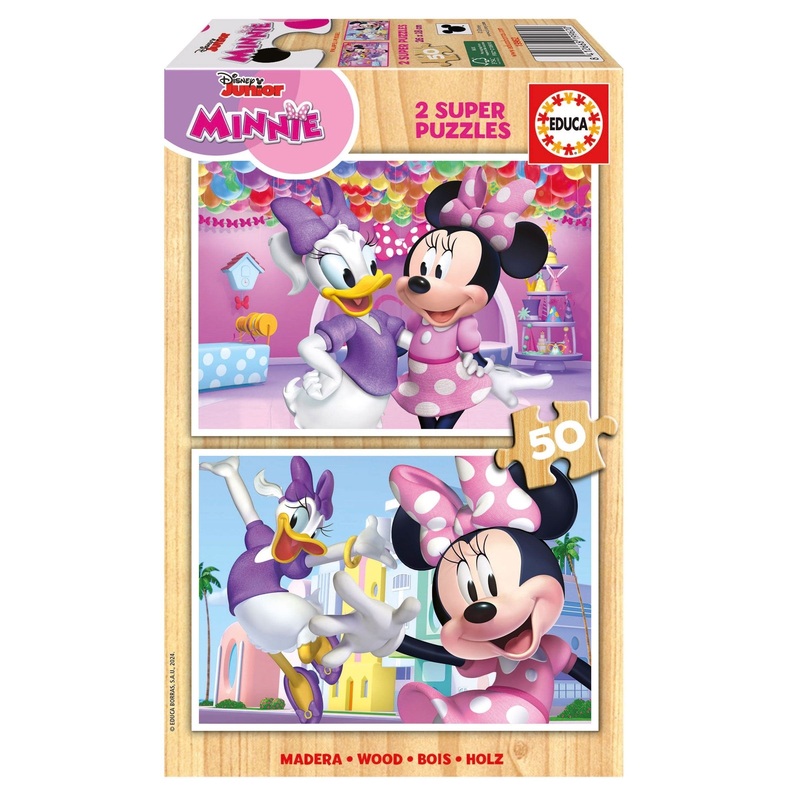 Educa – Minnie (2x50pc) (Wooden Puzzle)