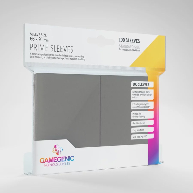 GameGenic – PRIME Sleeves: 66 x 91mm Gray (100)
