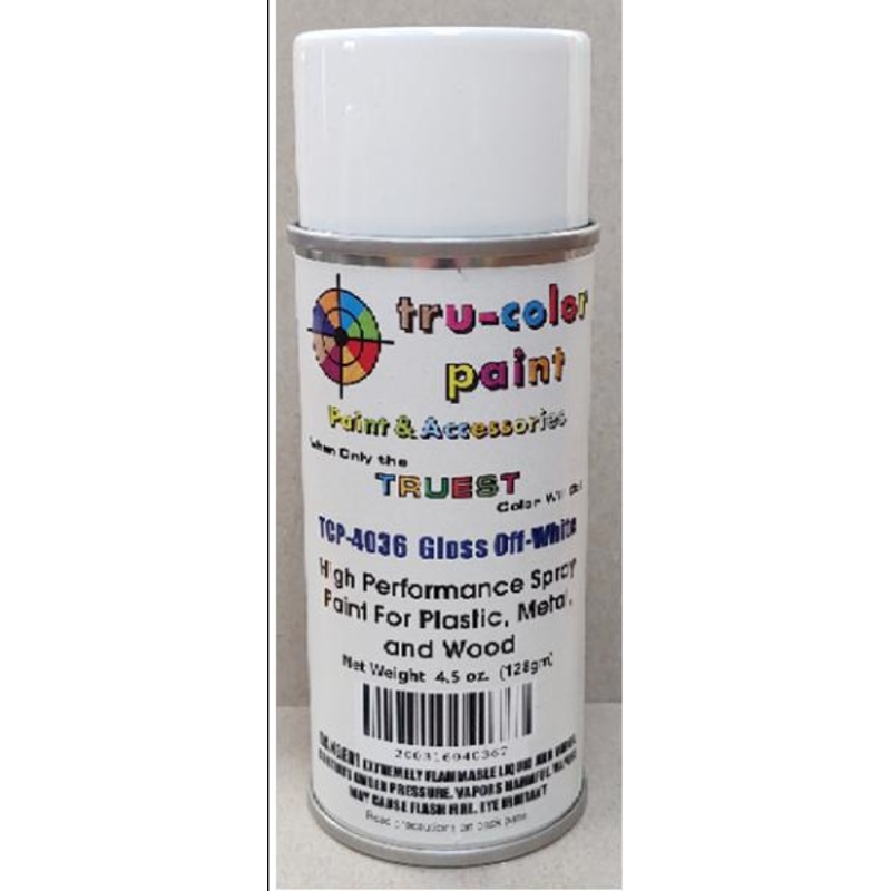 Tru Color TCP-4036 Gloss Off-White, Spray Can, 4.5 ounce, Plastic, Metal and Wood