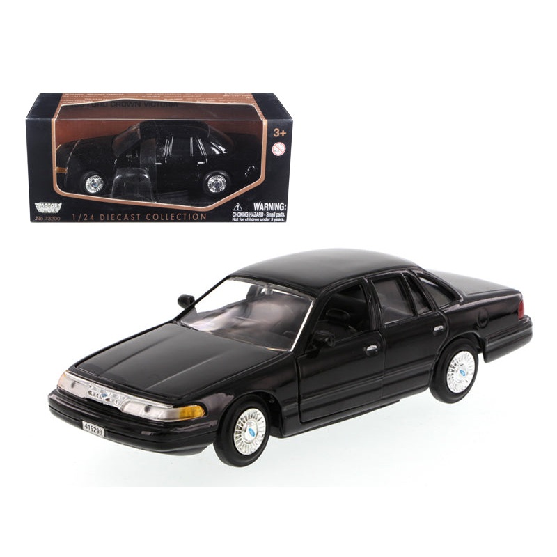 1998 Ford Crown Victoria Black 1/24 Diecast Model Car by Motormax