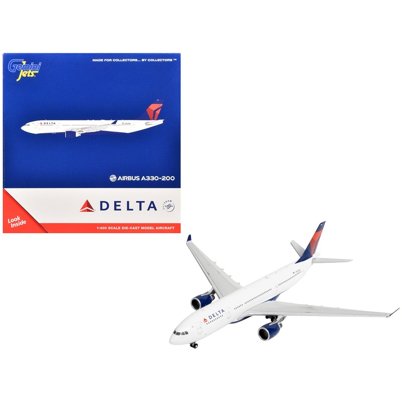 Airbus A330-200 Commercial Aircraft “Delta Air Lines” (N852NW) White with Red and Blue Tail 1/400 Diecast Model Airplane by GeminiJets