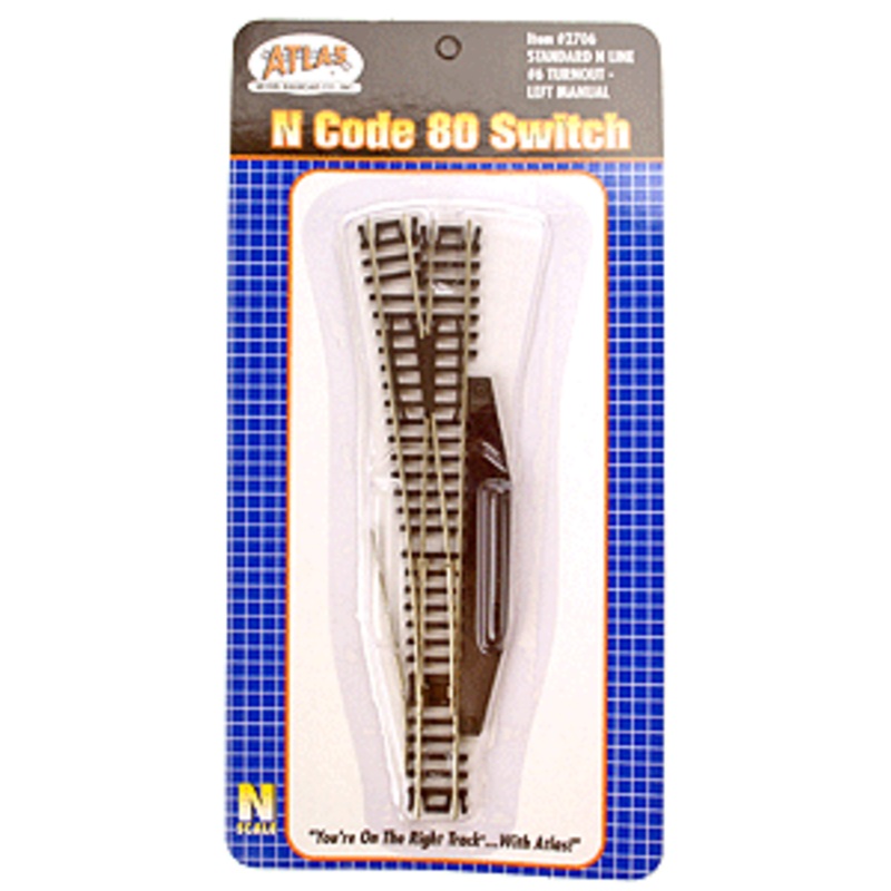 Atlas 2706 N Code 80 #6 Manual LH Turnout
