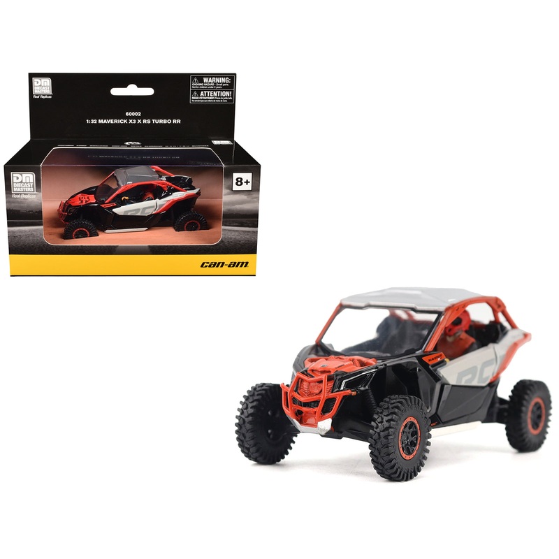 Can-Am Maverick X3 X RS Turbo RR Chalk Gray and Magma Red with Driver Figure 1/32 Diecast Model by BRP Models