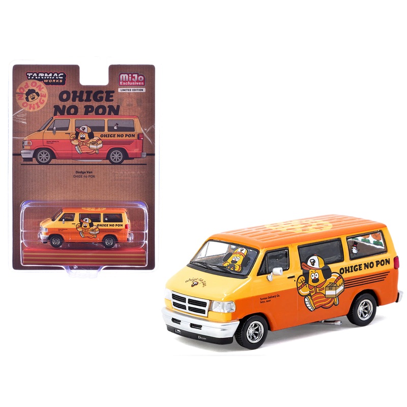Dodge Van “Ohige no Pon” Orange Two-Tone “Global64” Series 1/64 Diecast Model by Tarmac Works
