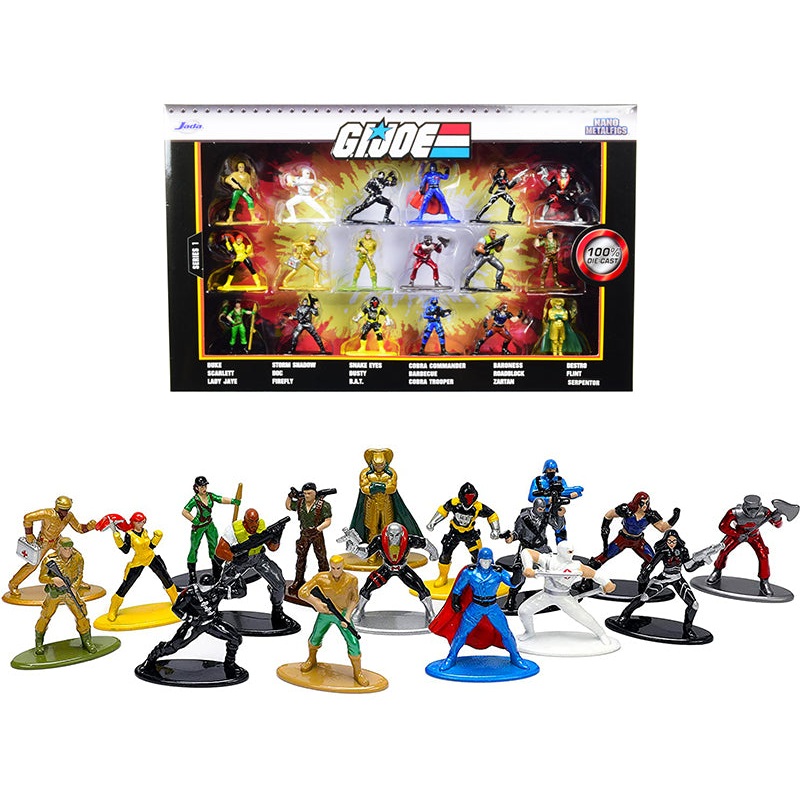 “G.I. Joe” Set of 18 Diecast Figurines “Nano Metalfigs” Series by Jada
