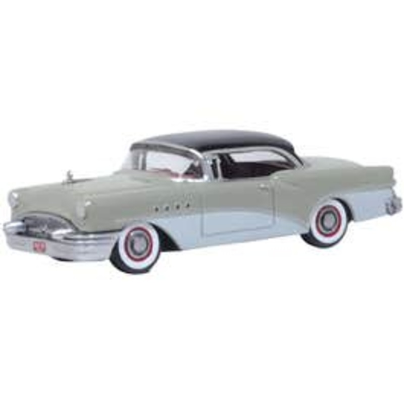 Oxford 87BC55007 HO Buick Century 1955 Carlsbad Black/Windsor Grey/Dover White