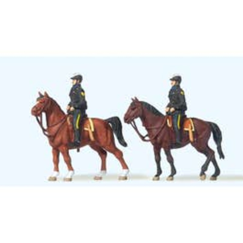 Preiser 10397  HO US Mounted Police 2 pcs