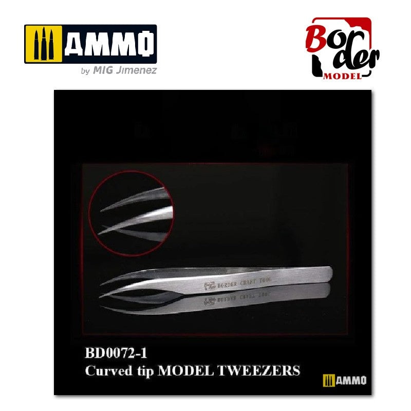 Border Model – Curved Tip Model Tweezers