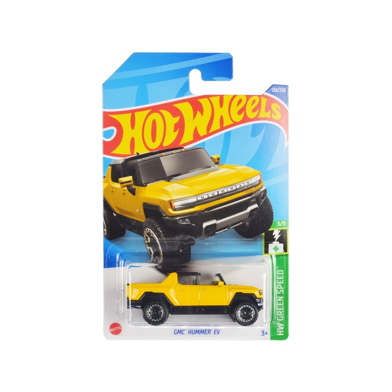 GMC Hummer EV Pickup Truck Yellow with Open Top “HW Green Speed” Series Diecast Model Car by Hot Wheels