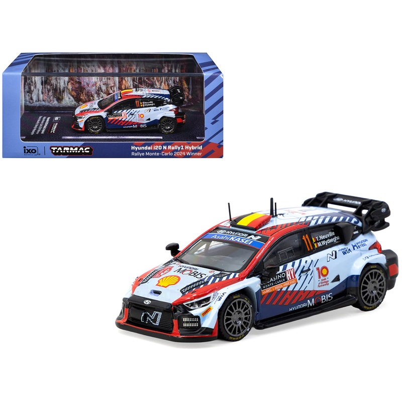 Hyundai i20 N Rally1 Hybrid #11 Thierry Neuville – Martijn Wydaeghe Winner “Rallye Monte-Carlo” (2024) “Hobby64” Series 1/64 Diecast Model by Tarmac Works