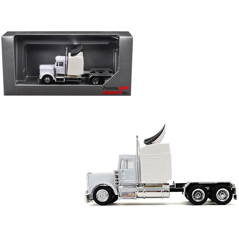 Kenworth W900 Sleeper Cab White 1/87 (HO) Plastic Model Car by Promotex