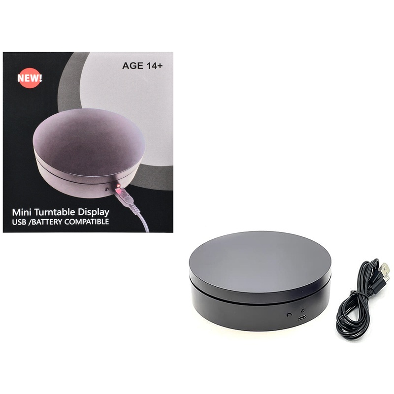 Mini Turntable Rotating Display Stand 4.75″ with Black Base for 1/64 Scale Model Cars