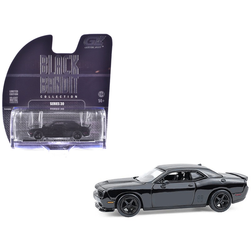 2016 Dodge Challenger R/T Hemi Black “Black Bandit” Series 30 1/64 Diecast Model Car by Greenlight