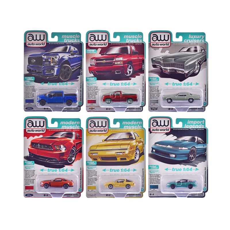 Auto World Premium 2025 Release 1 Set B of 6 pieces 1/64 Diecast Model Cars by Auto World