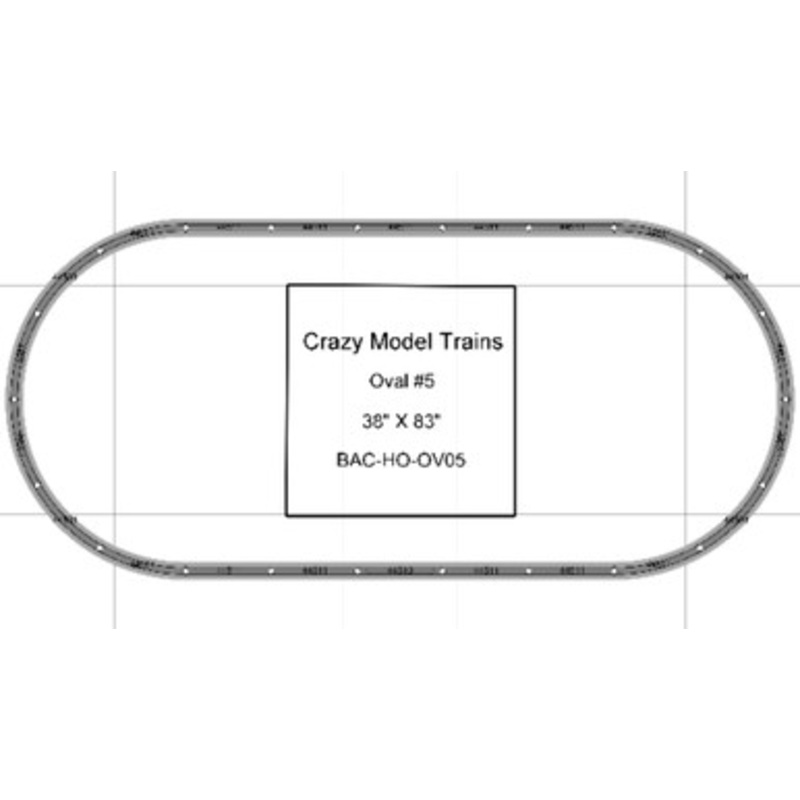 Bachmann E-Z Track HO Scale Oval #05 Basic Train Track Set – 38″ X  83″