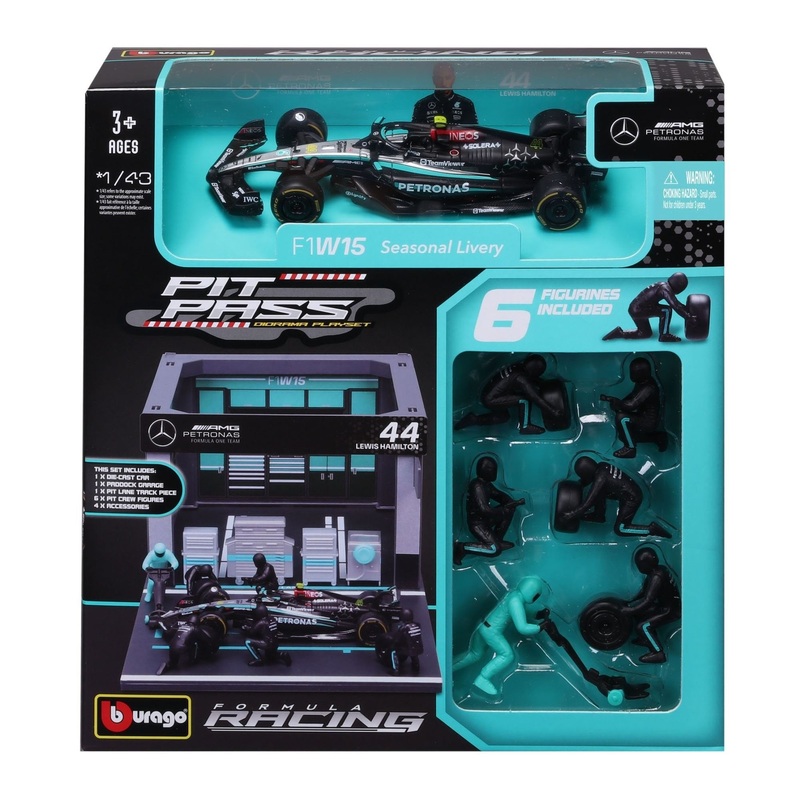 Burago – 1/43 Mercedes-AMG F1 W15 2024 Pit Pass #44 L. Hamilton