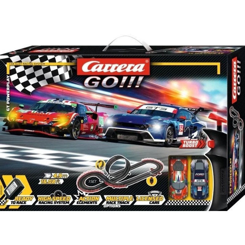 Carrera – GO!!! 1/43 GT Powerplay Slot Car Set – 4.9m Long