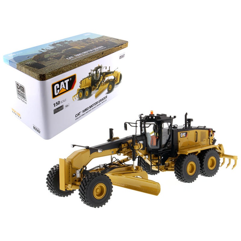 CAT Caterpillar 16M3 Motor Grader with Operator “High Line Series” 1/50 Diecast Model by Diecast Masters