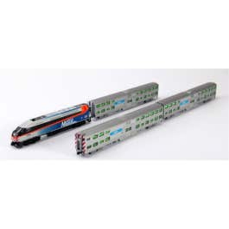 Kato #106-8701 MP36PH Chicago METRA Gallery Bi-Level Commuter Train “Starter Series” 4-Car Set