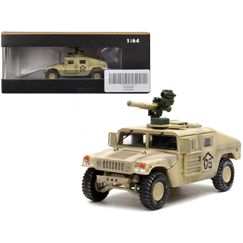 M1046 HUMVEE Tow Missile Carrier Desert Camouflage “E Troop 9th Regiment 2nd Brigade Combat Team 3rd Infantry Division (Mechanized) Iraq” (2003) “Military Miniature” Series 1/64 Diecast Model by Panzerkampf