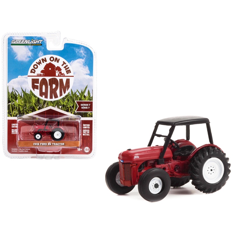1946 Ford 8N Tractor Red with Black Canopy “Down on the Farm” Series 7 1/64 Diecast Model by Greenlight