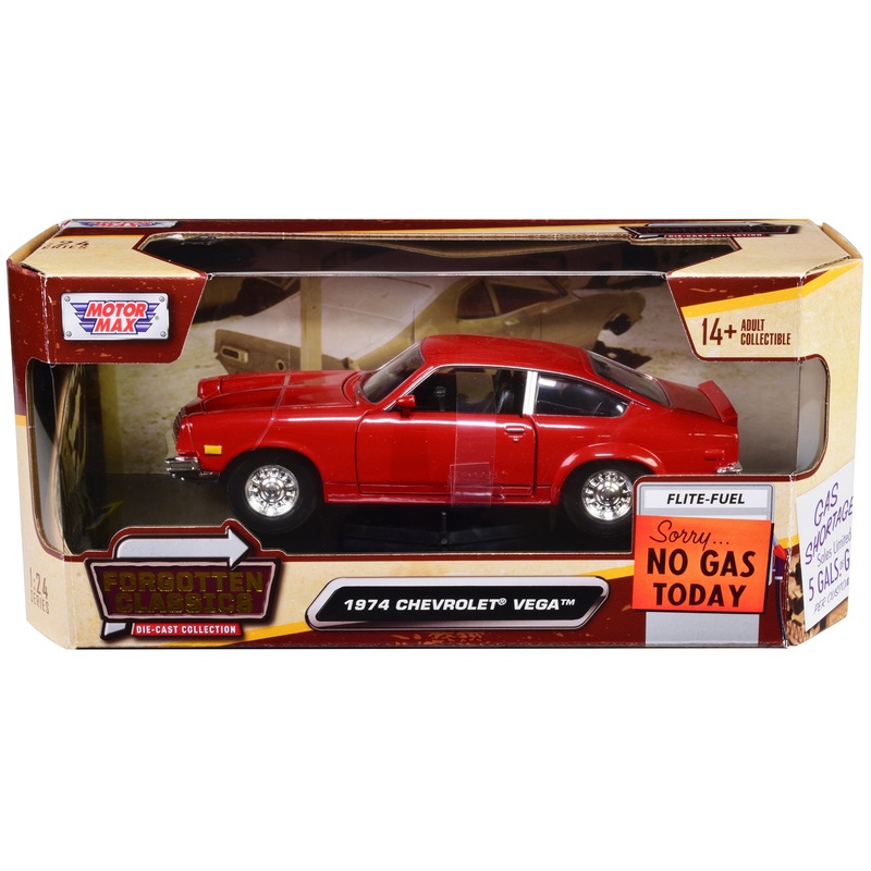 1974 Chevrolet Vega Red “Forgotten Classics” Series 1/24 Diecast Model Car by Motormax