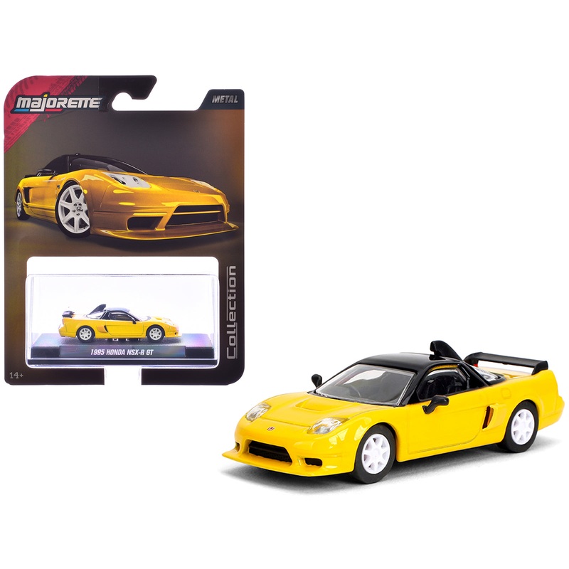 1995 Honda NSX-R GT RHD (Right Hand Drive) Yellow with Black Top “Collection” Series 1/64 Diecast Model Car by Majorette