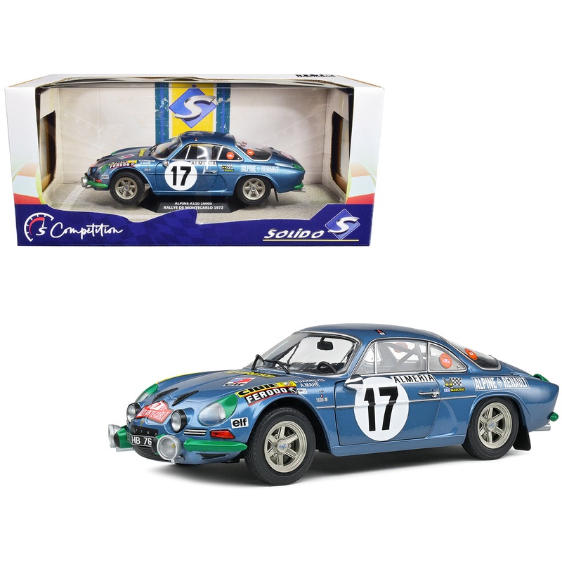 Alpine A110 1600S #17 Bernard Darniche – Alain Mahe “Rallye de Monte-Carlo” (1972) “Competition” Series 1/18 Diecast Model Car by Solido