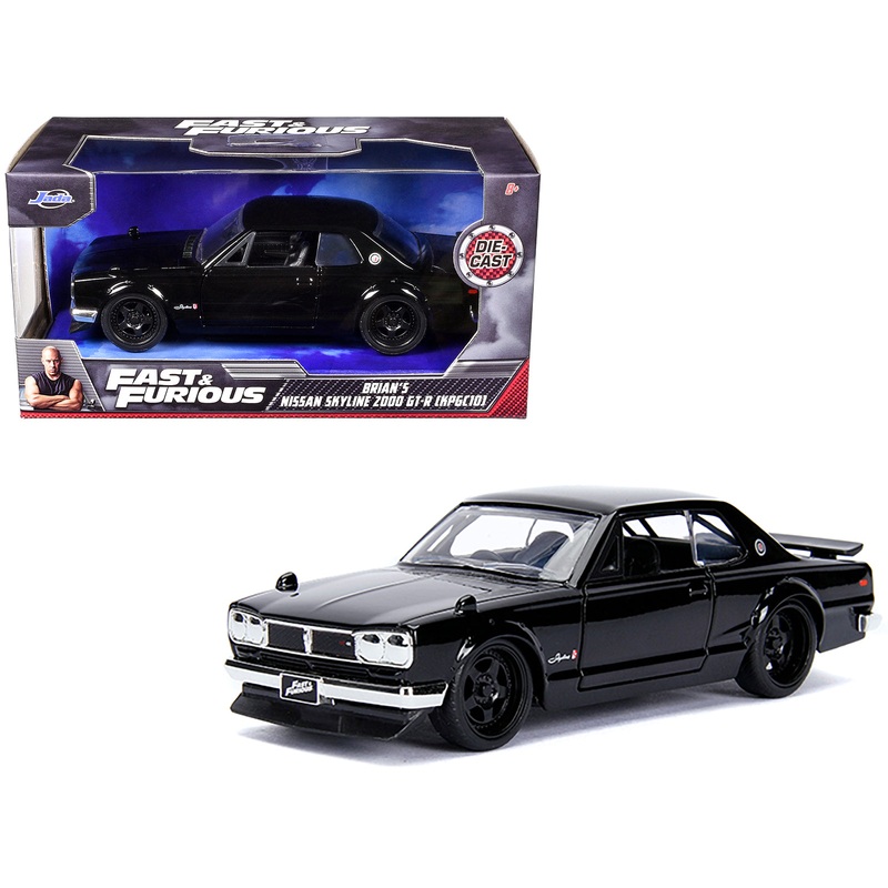 Brian’s Nissan Skyline 2000 GT-R (KPGC10) Black “Fast & Furious” Movie 1/32 Diecast Model Car by Jada