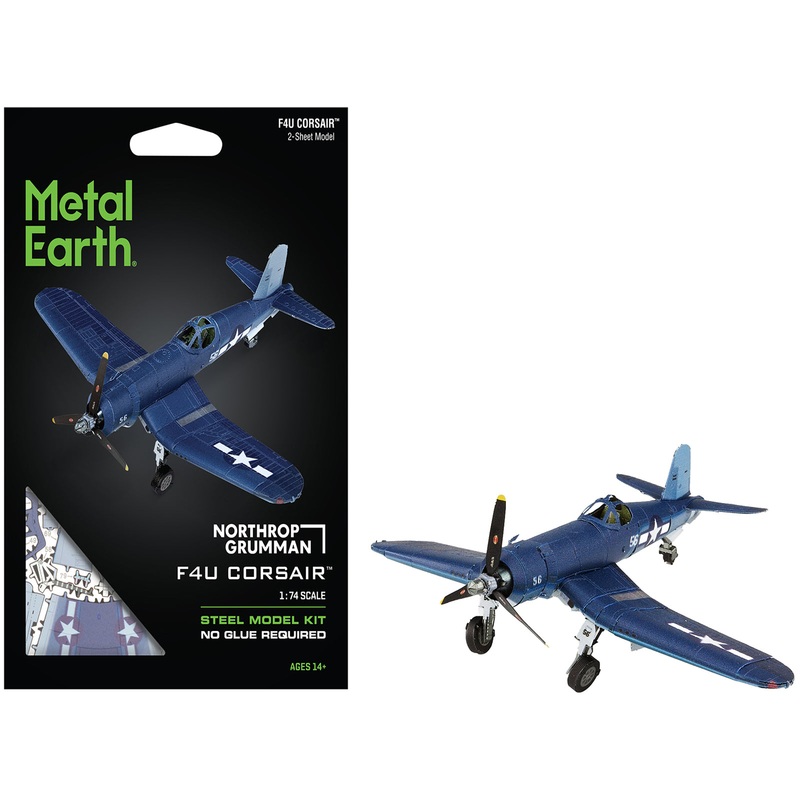 Model Kit Vought F4U Corsair Fighter Aircraft “World War II” United States Navy (Challenging Difficulty) Steel Model by Metal Earth