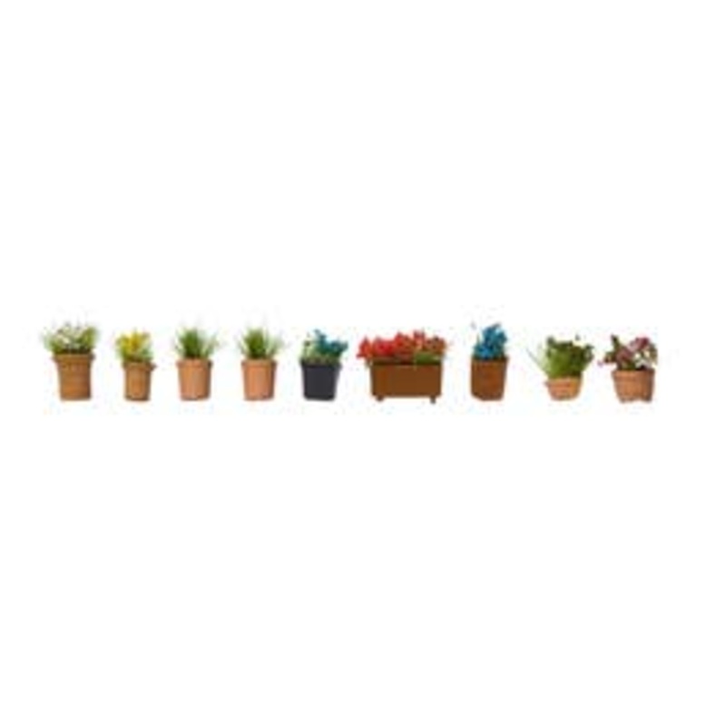 NOCH 14084  N Flowers in Pots – 9 flowerpots (colors may vary)
