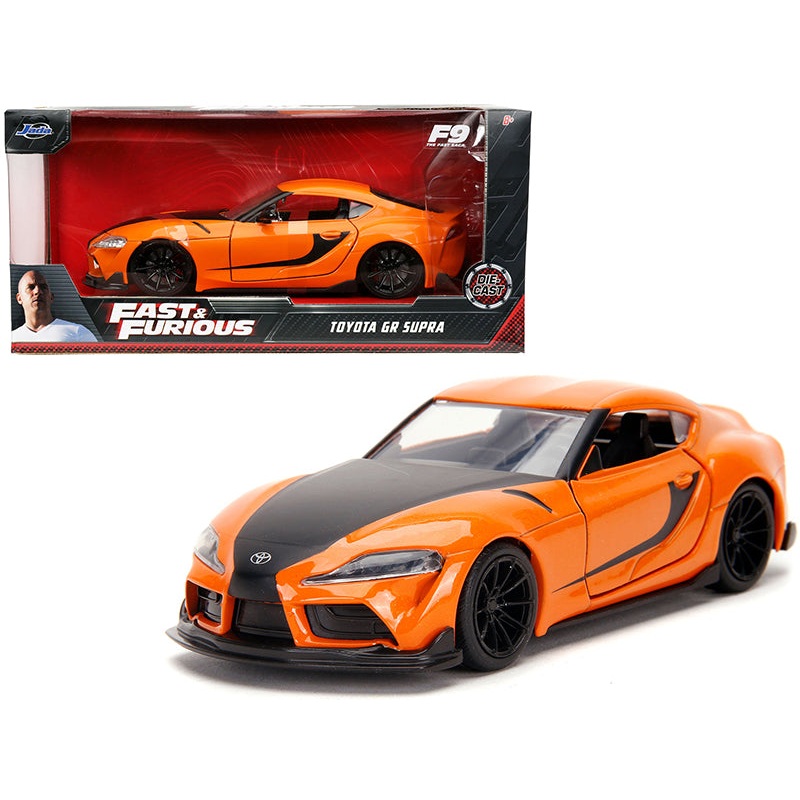 Toyota GR Supra Orange with Black Stripes “Fast & Furious 9 F9” (2021) Movie 1/32 Diecast Model Car by Jada