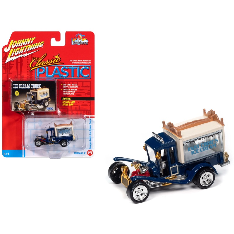 George Barris Ice Cream Truck Blue “Classic Plastic” “Pop Culture” 2024 Release 2 1/64 Diecast Model Car by Johnny Lightning