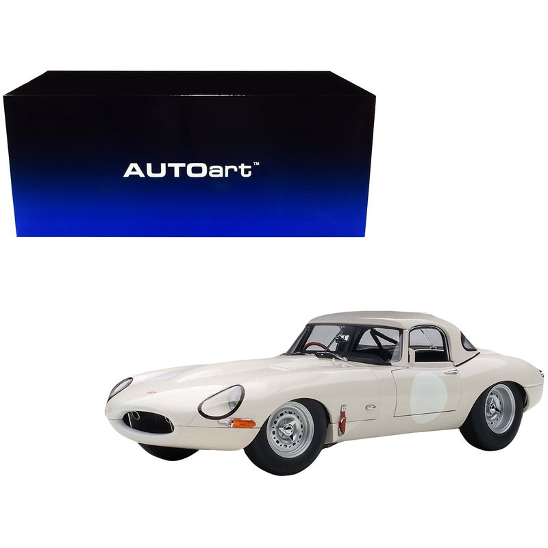 Jaguar Lightweight E Type Roadster RHD (Right Hand Drive) White 1/18 Model Car by Autoart