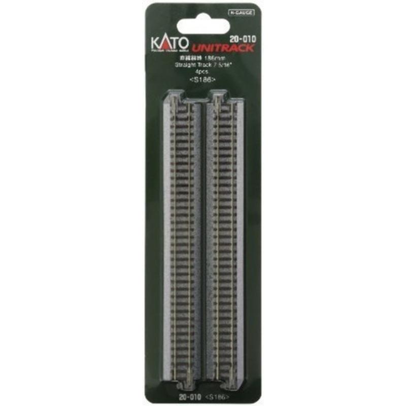 Kato 20-010 N Scale Unitrack 7 5/16″ 186mm Straight Track – 4 per package