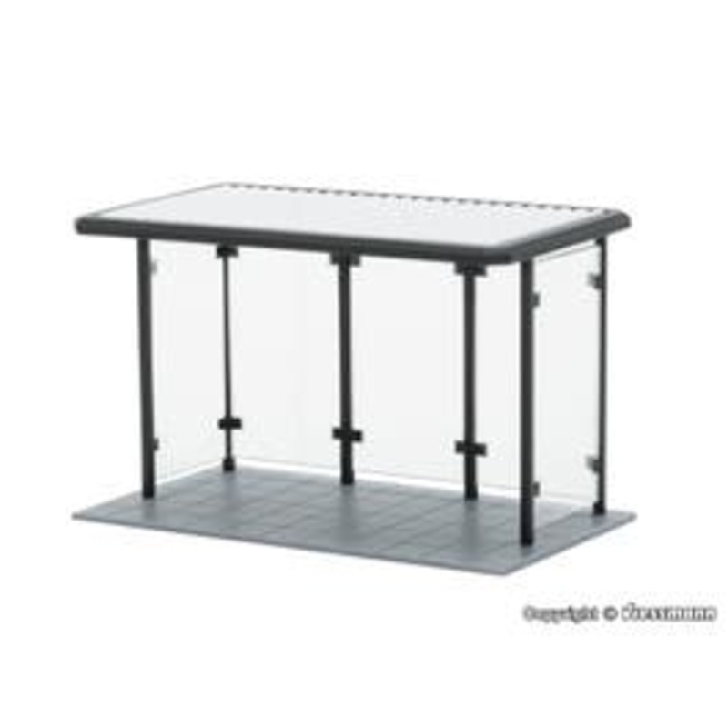 Kibri 37125  N Bus stop with flat roof kit