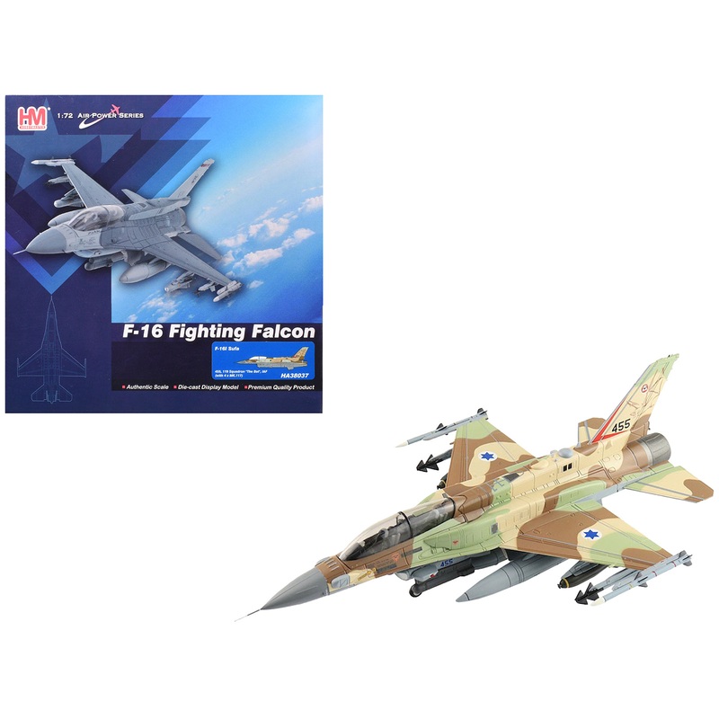 Lockheed F-16I Fighting Falcon Fighter Aircraft “455 Sufa 119 Squadron The Bat” Israeli Air Force “Air Power Series” 1/72 Diecast Model by Hobby Master