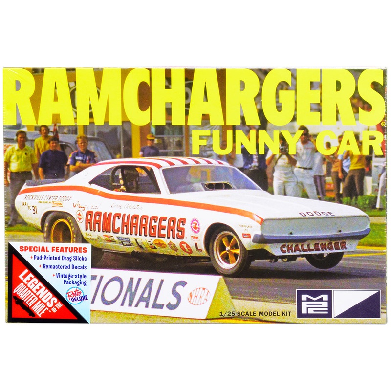 Skill 2 Model Kit Dodge Challenger Ramchargers Funny Car “Legends of the Quarter Mile” 1/25 Scale Model by MPC