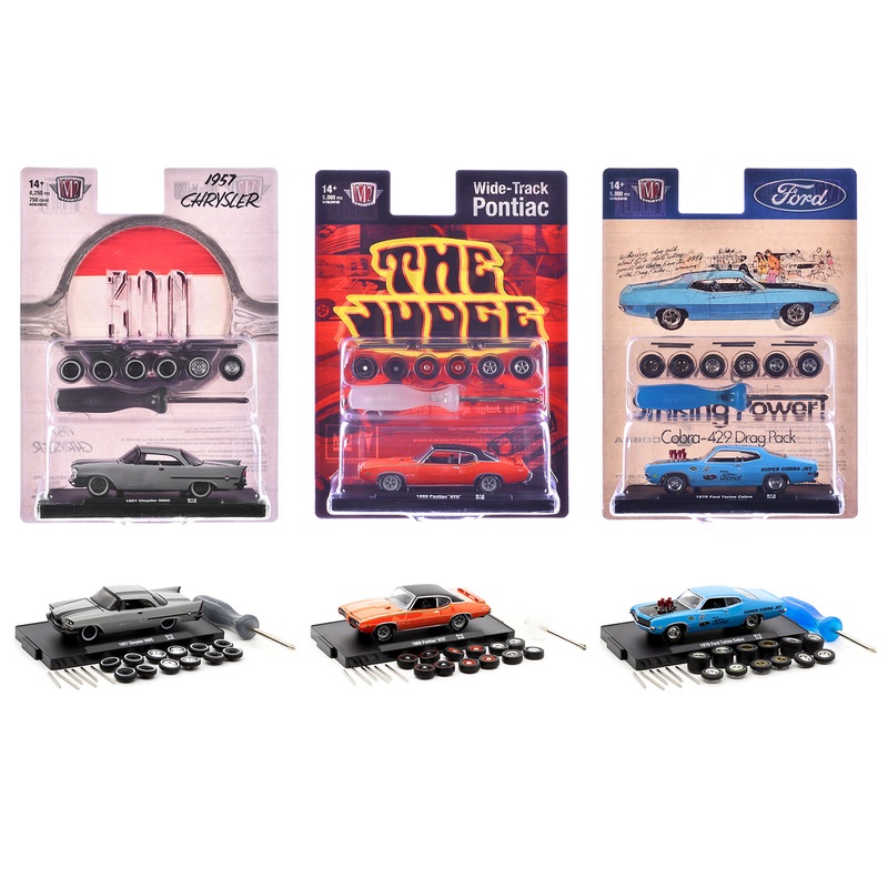 “Auto Wheels” 3 piece Car Set Release 13 Limited Edition to 5000 pieces Worldwide 1/64 Diecast Model Cars by M2 Machines