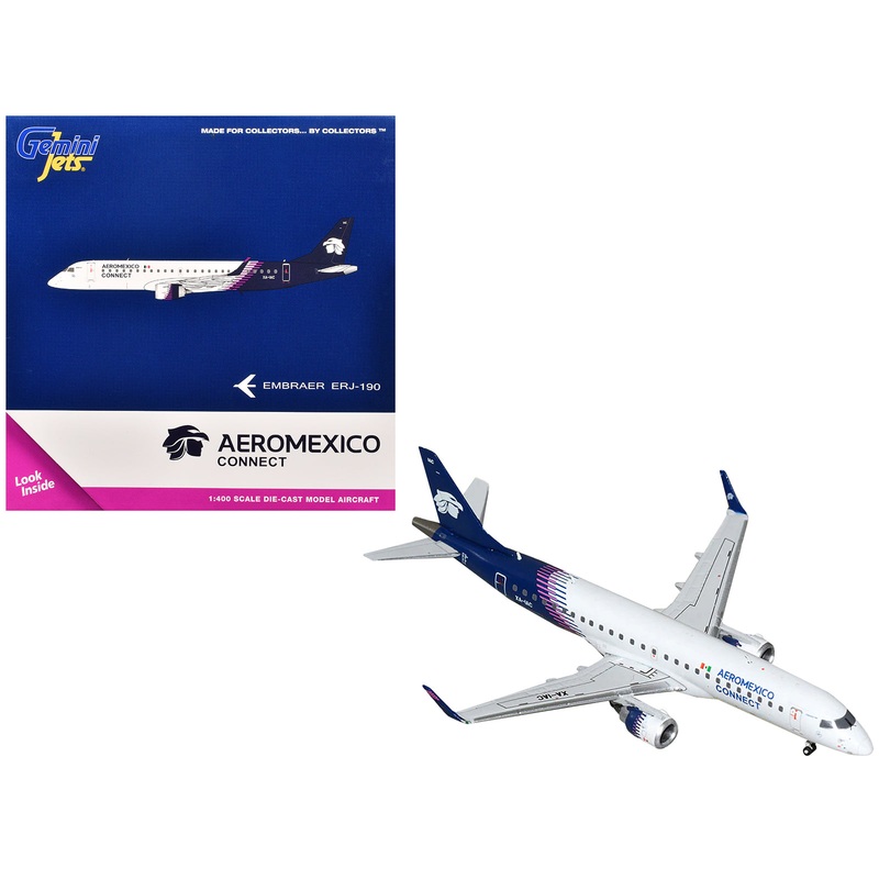 Embraer ERJ-190 Commercial Aircraft “Aeromexico Connect” (XA-IAC) White with Dark Blue Tail 1/400 Diecast Model Airplane by GeminiJets