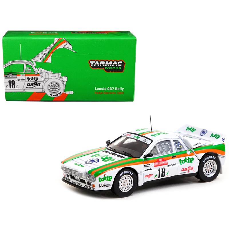 Lancia 037 Rally #18 Miki Biasion – Tiziano Siviero “Rallye Sanremo” (1983) “Hobby64” Series 1/64 Diecast Model Car by Tarmac Works