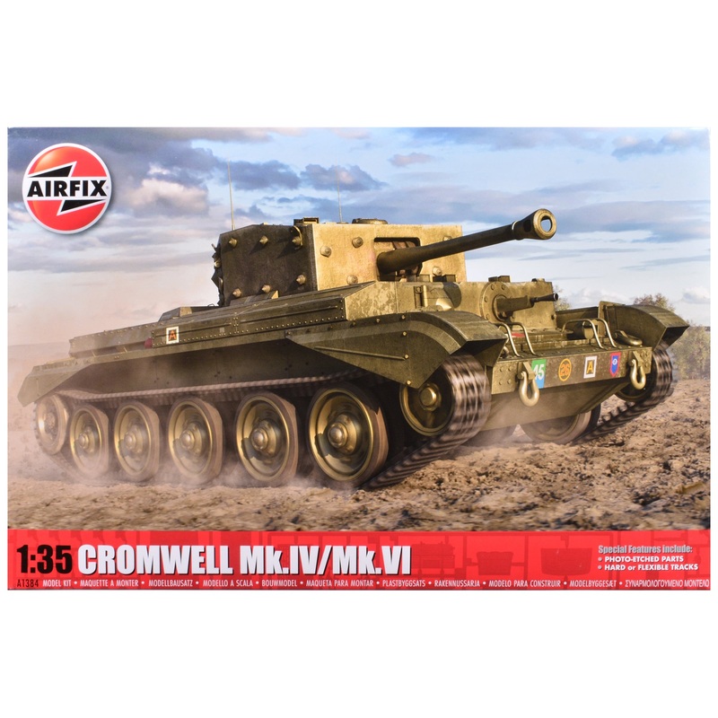 Level 3 Model Kit Cromwell Mk.IV / Mk.VI Cruiser Tank with 2 Scheme Options 1/35 Plastic Model Kit by Airfix