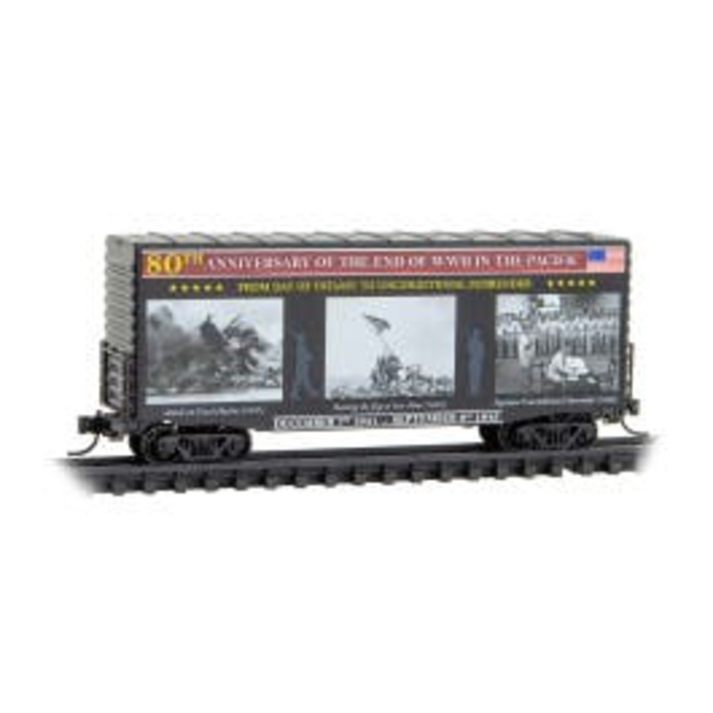 Micro Trains 10100840 N Scale 40' Hy-Cube Boxcar End of WWII in the Pacific Honorary Car