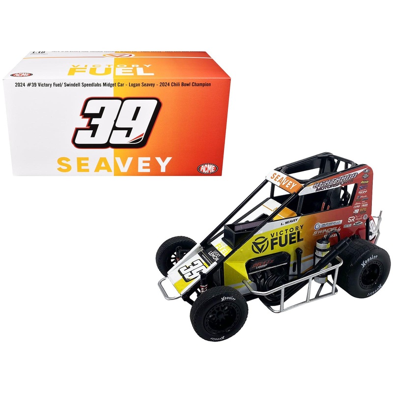 Midget Sprint Car #39 Logan Seavey “Victory Fuel” Swindell Speedlabs Champion “Chili Bowl” (2024) 1/18 Diecast Model Car by ACME
