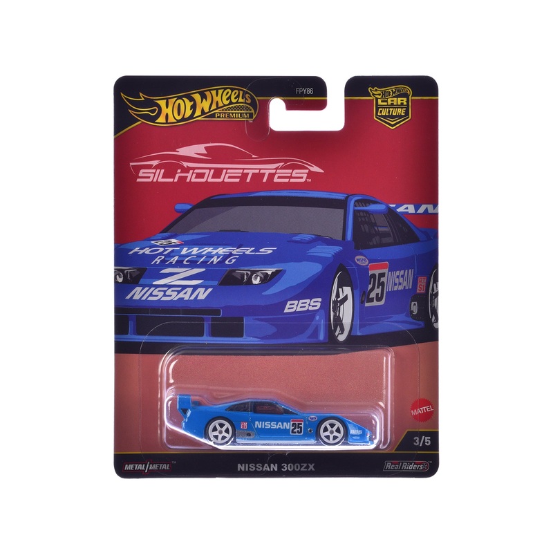 Nissan 300ZX #25 “Hot Wheels Racing” Blue “Silhouettes” Series Diecast Model Car by Hot Wheels