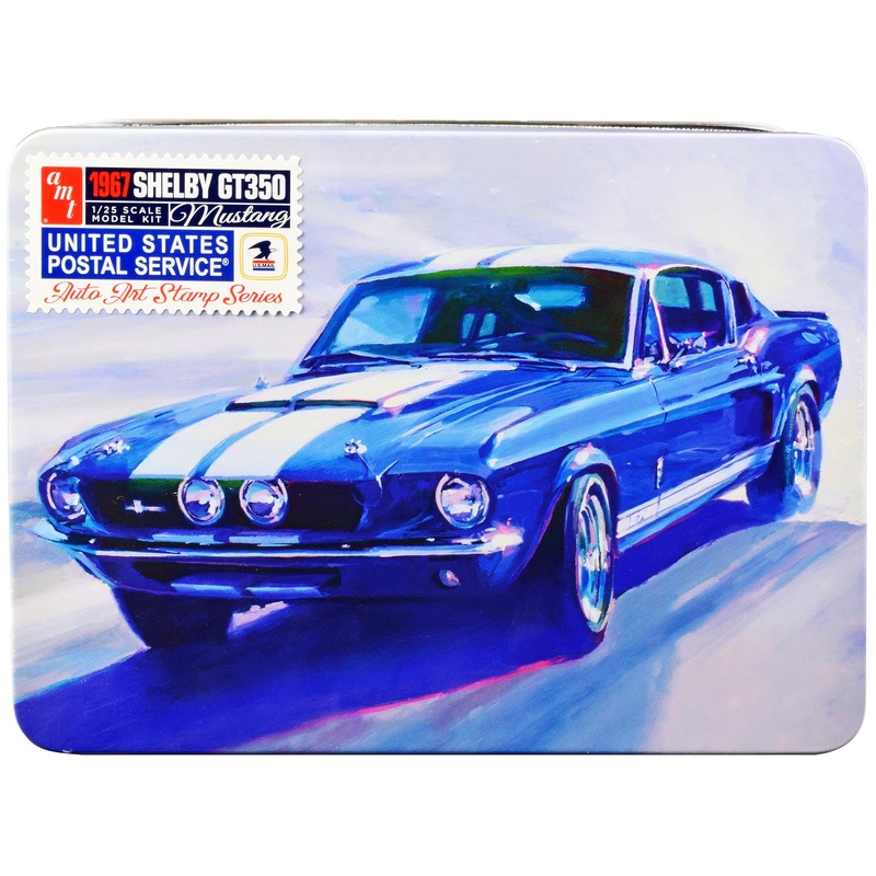 Skill 2 Model Kit 1967 Shelby Mustang GT350 USPS (United States Postal Service) “Auto Art Stamp Series” 1/25 Scale Model by AMT